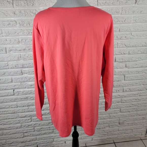 Quacker Factory QVC Womens Top Extra Large XL Zip Up Pink Casual PIN12E - Picture 6 of 10